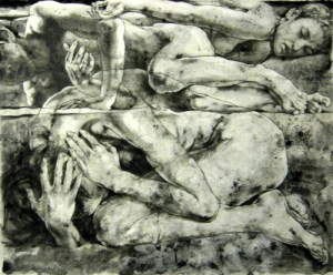 Dead Sea 但丁的海 布面综合材料 66x80cm